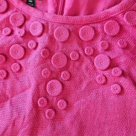 Women's Talbot Hot Pink Tweed Linen Sheath Dress Sleeveless 14P   14 Petite - Picture 9 of 9